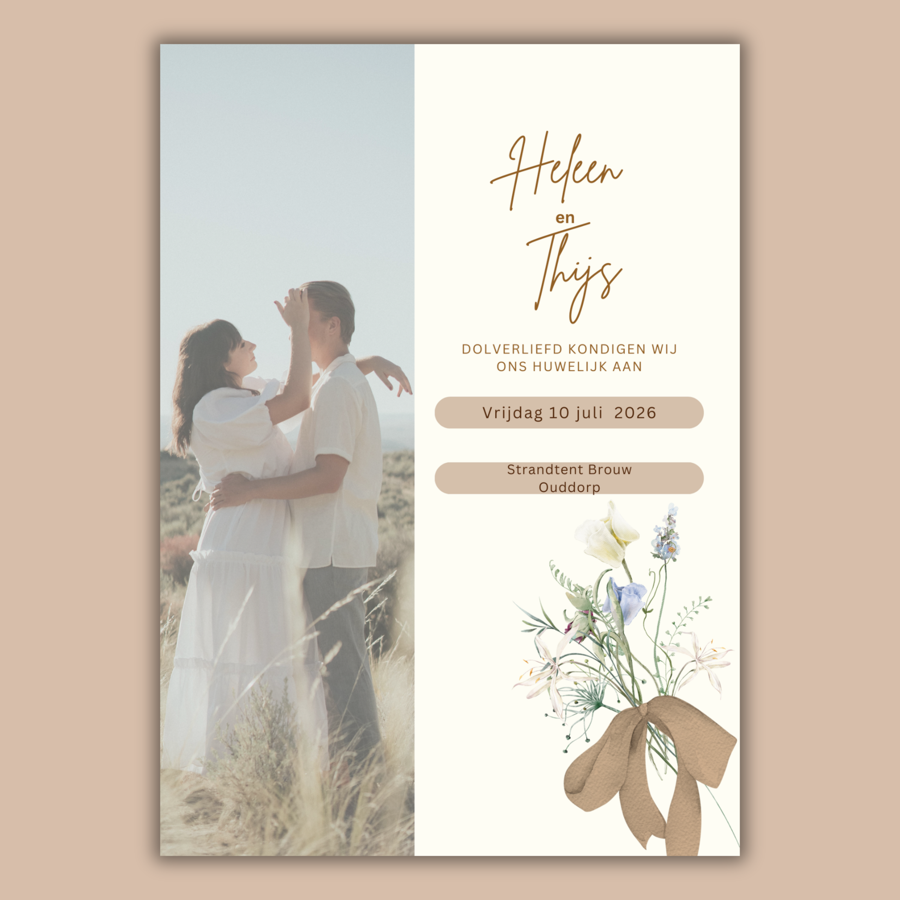 Digitale Trouwkaart Aesthetic met Foto