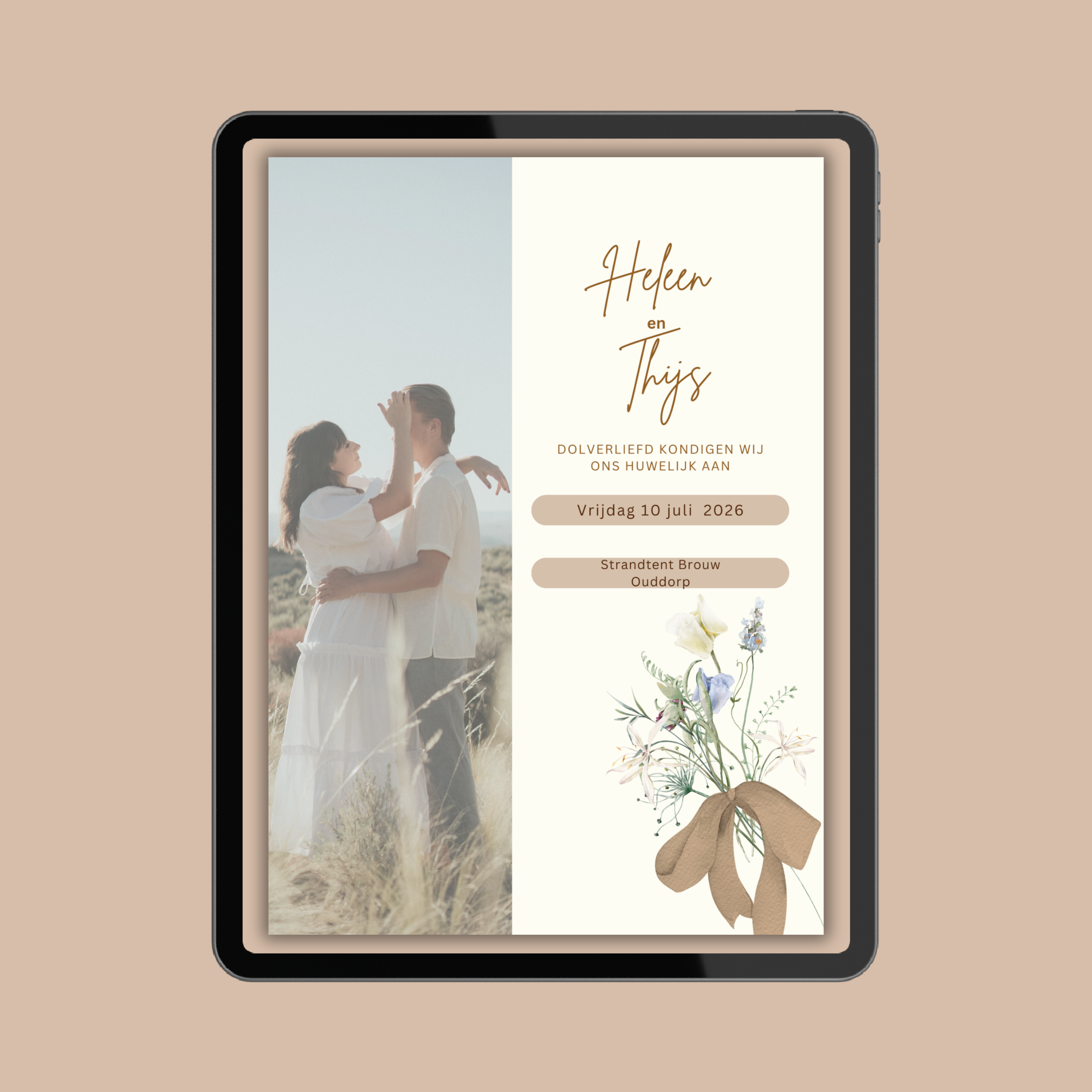 Digitale Trouwkaart Aesthetic met Foto