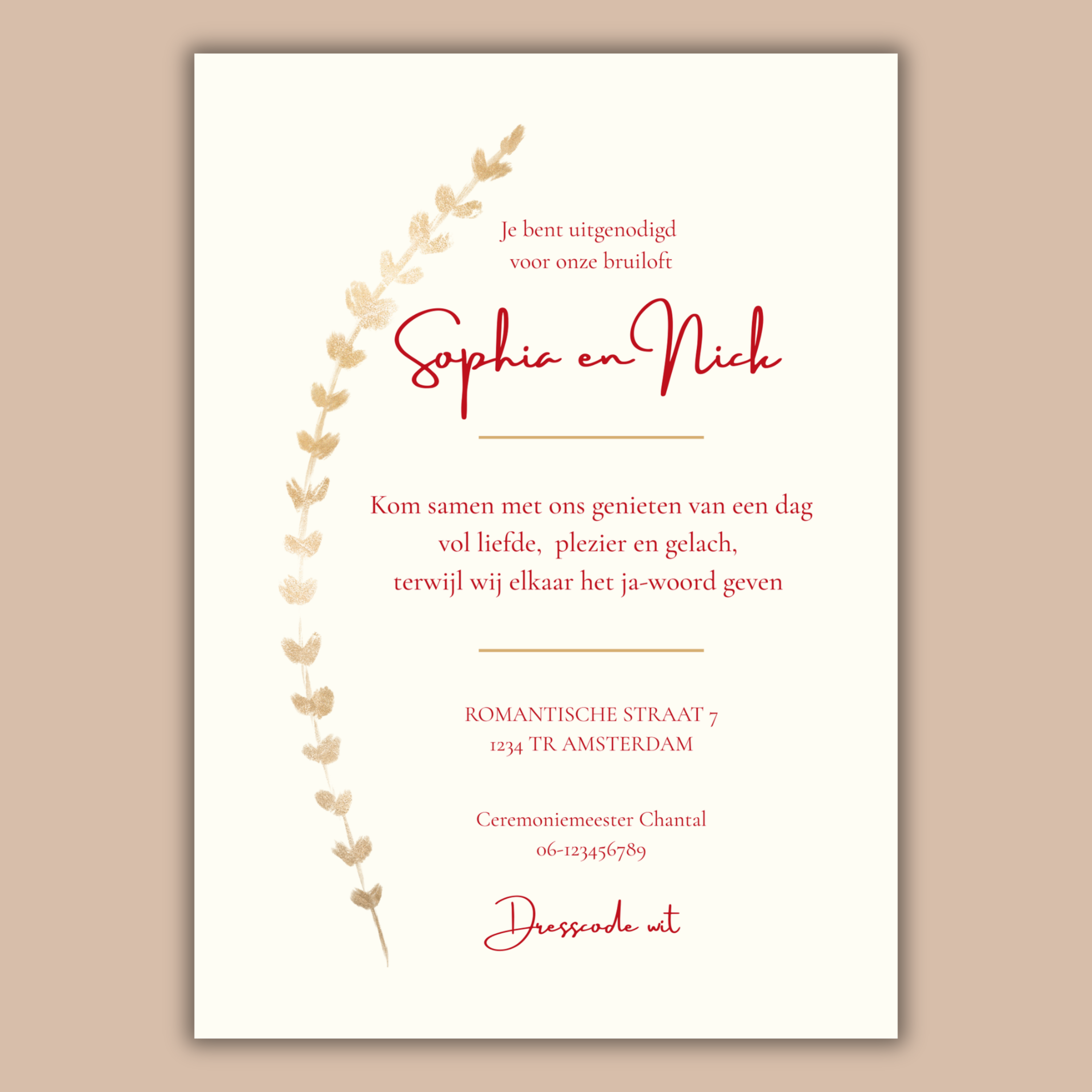 Digitale Trouwkaart met Hartjes Slinger