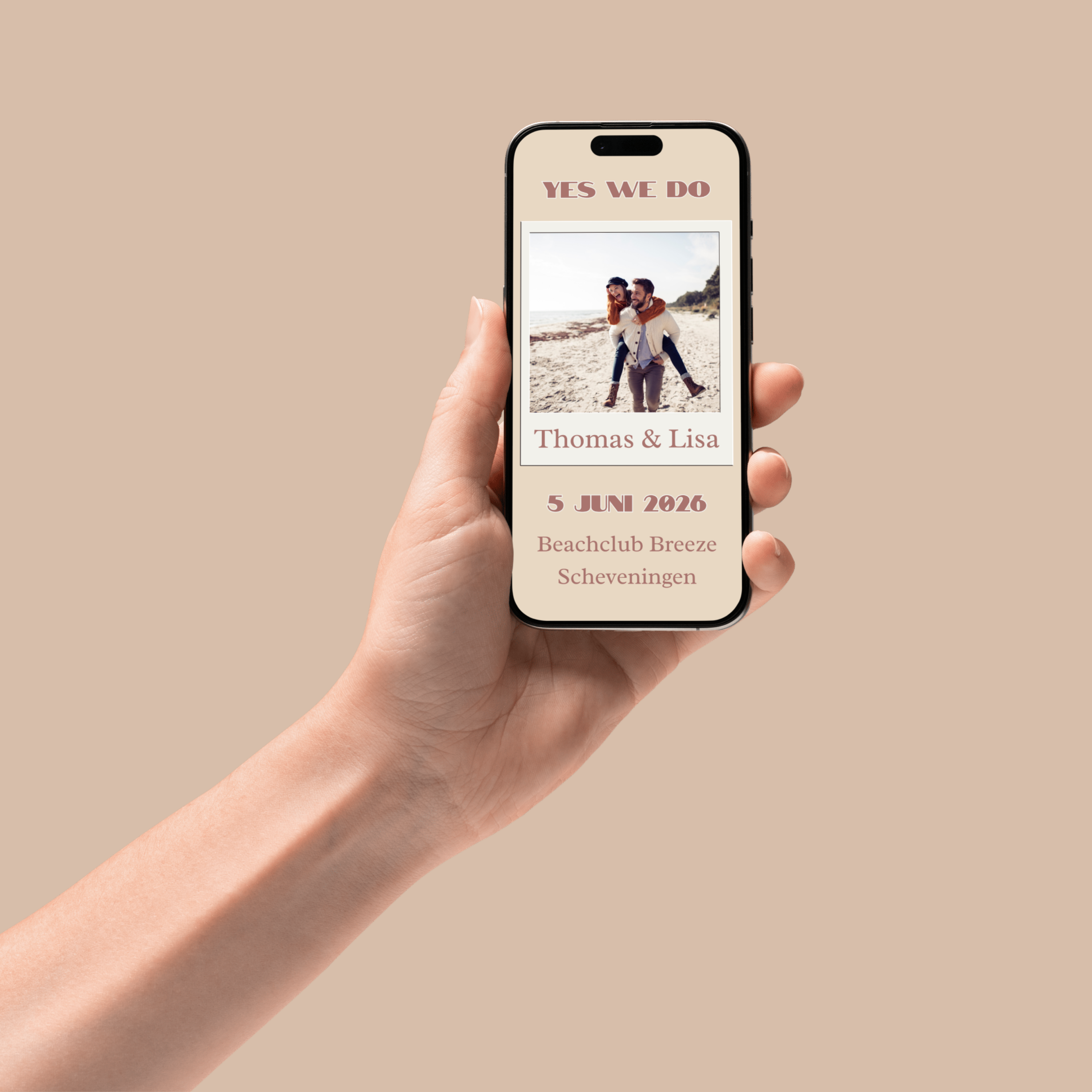 Save the date Canva sjabloon, minimalistisch ontwerp Yes We Do