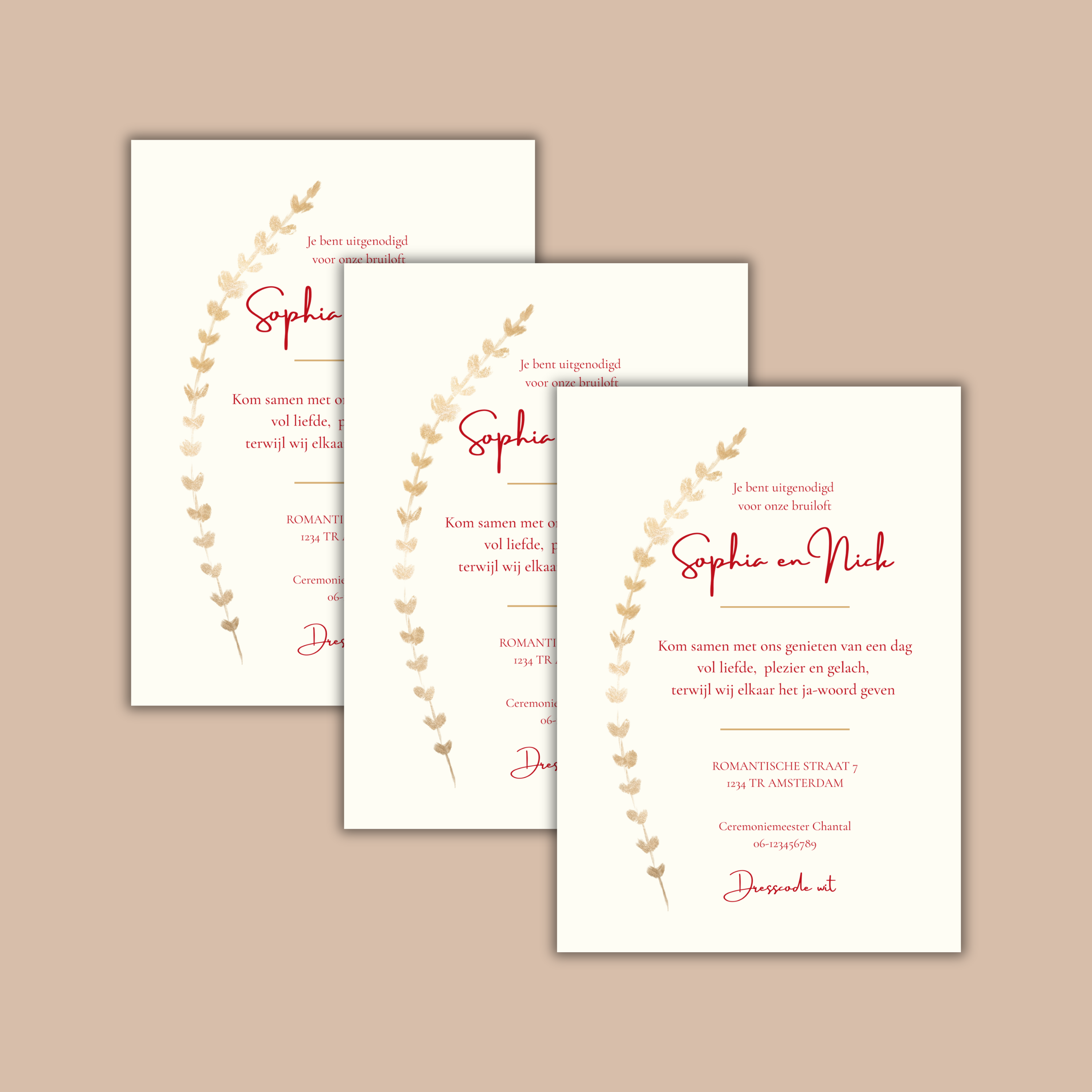 Digitale Trouwkaart met Hartjes Slinger