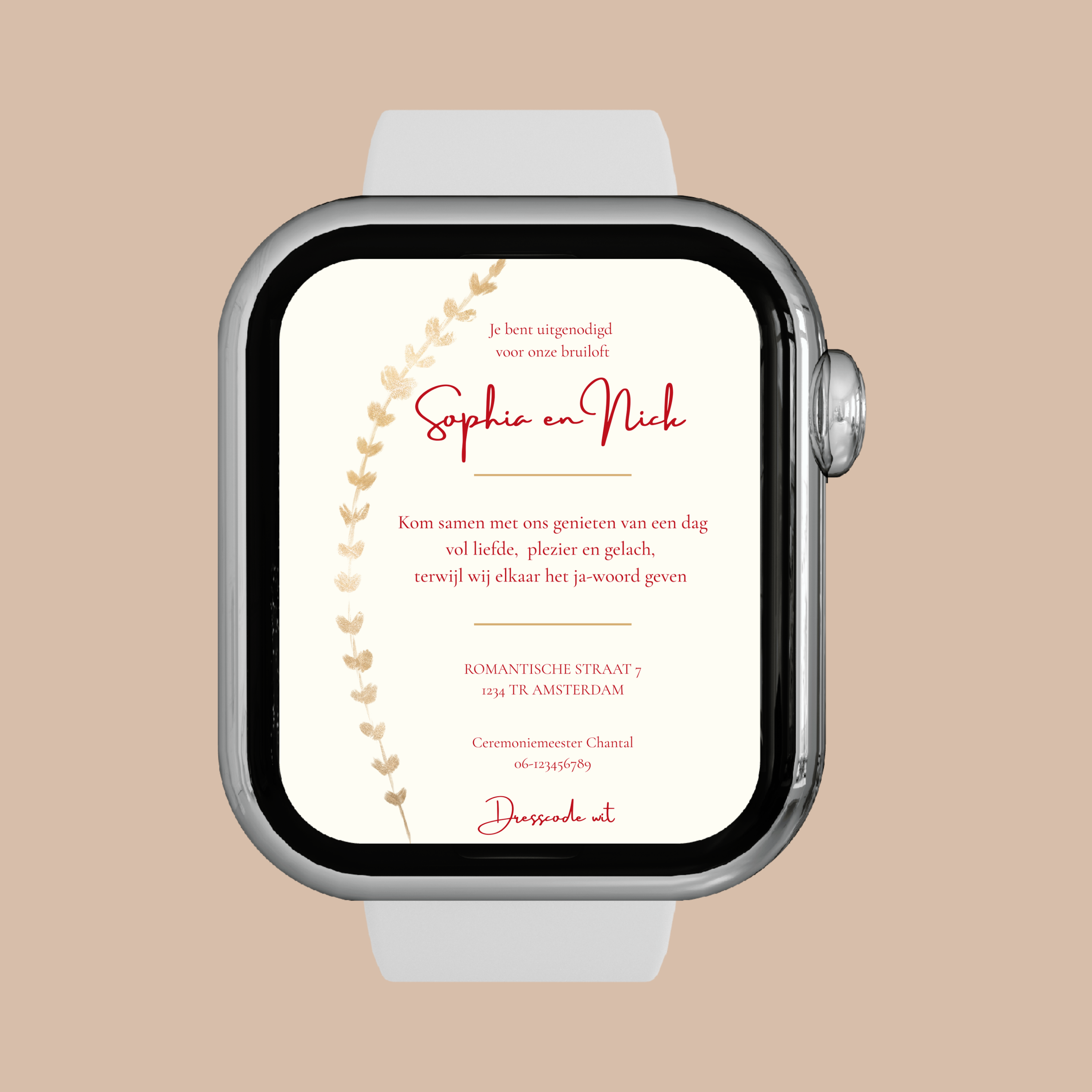 Digitale Trouwkaart met Hartjes Slinger