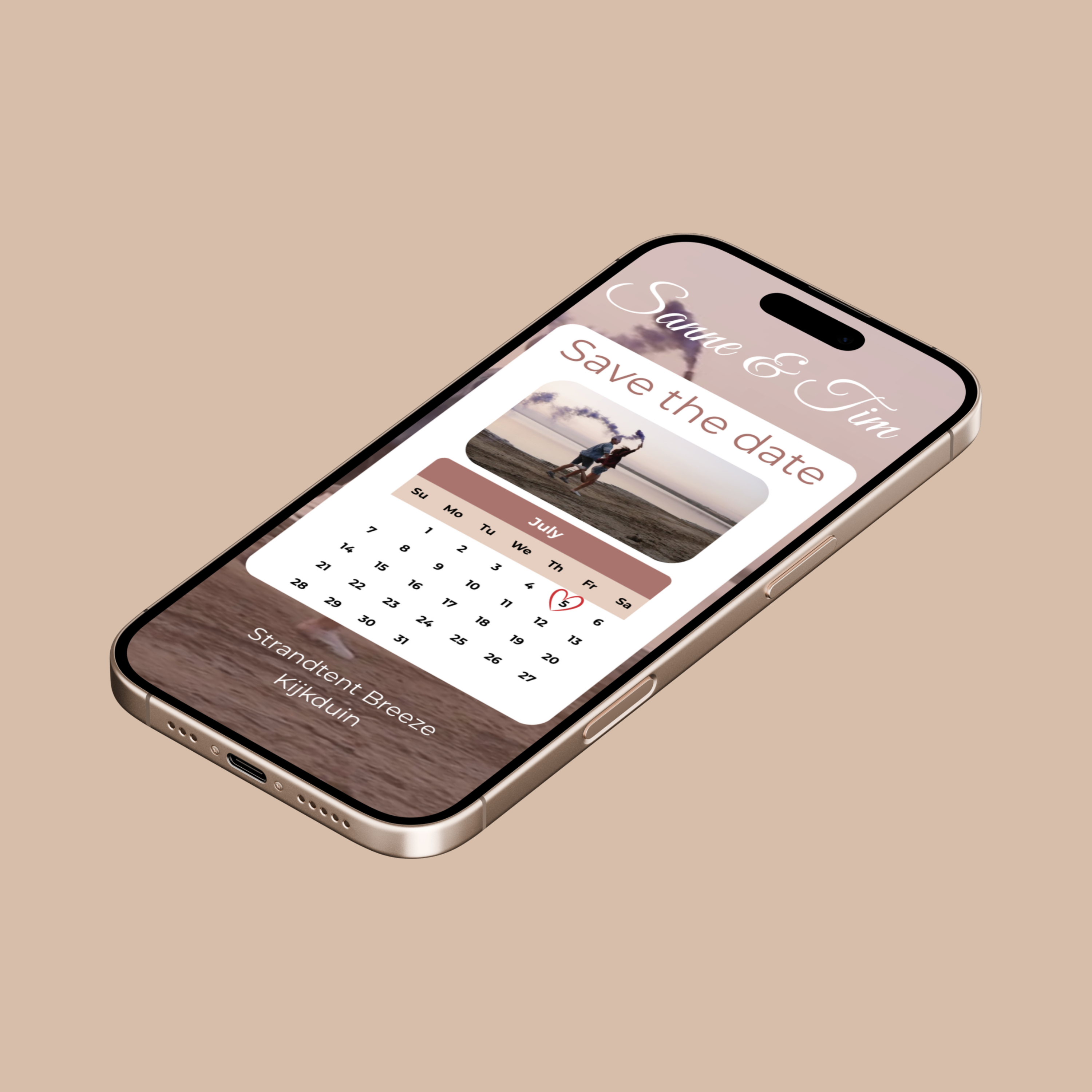 Save the date boho sjabloon, warme tinten met bewegende video