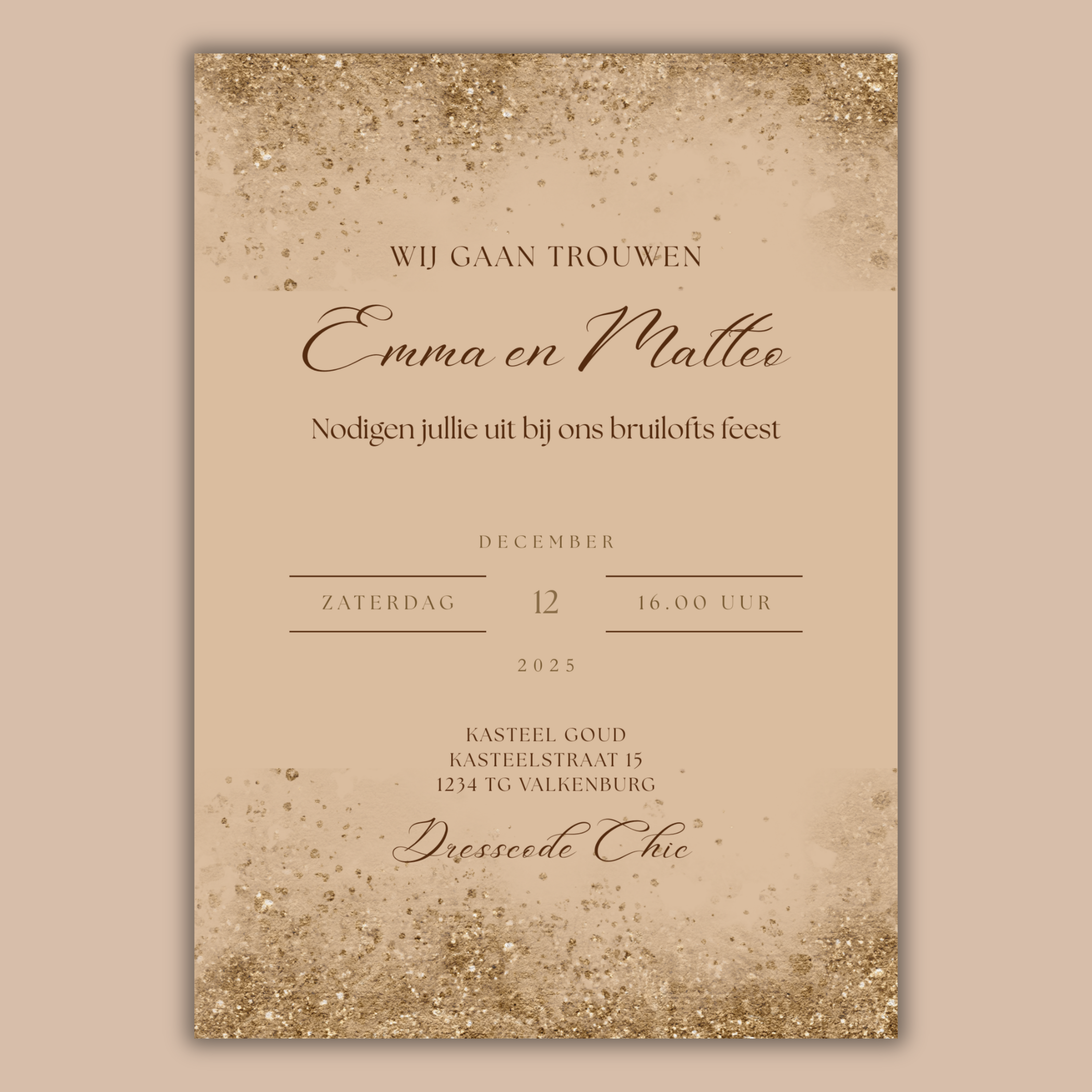 Digitale Trouwkaart Goud