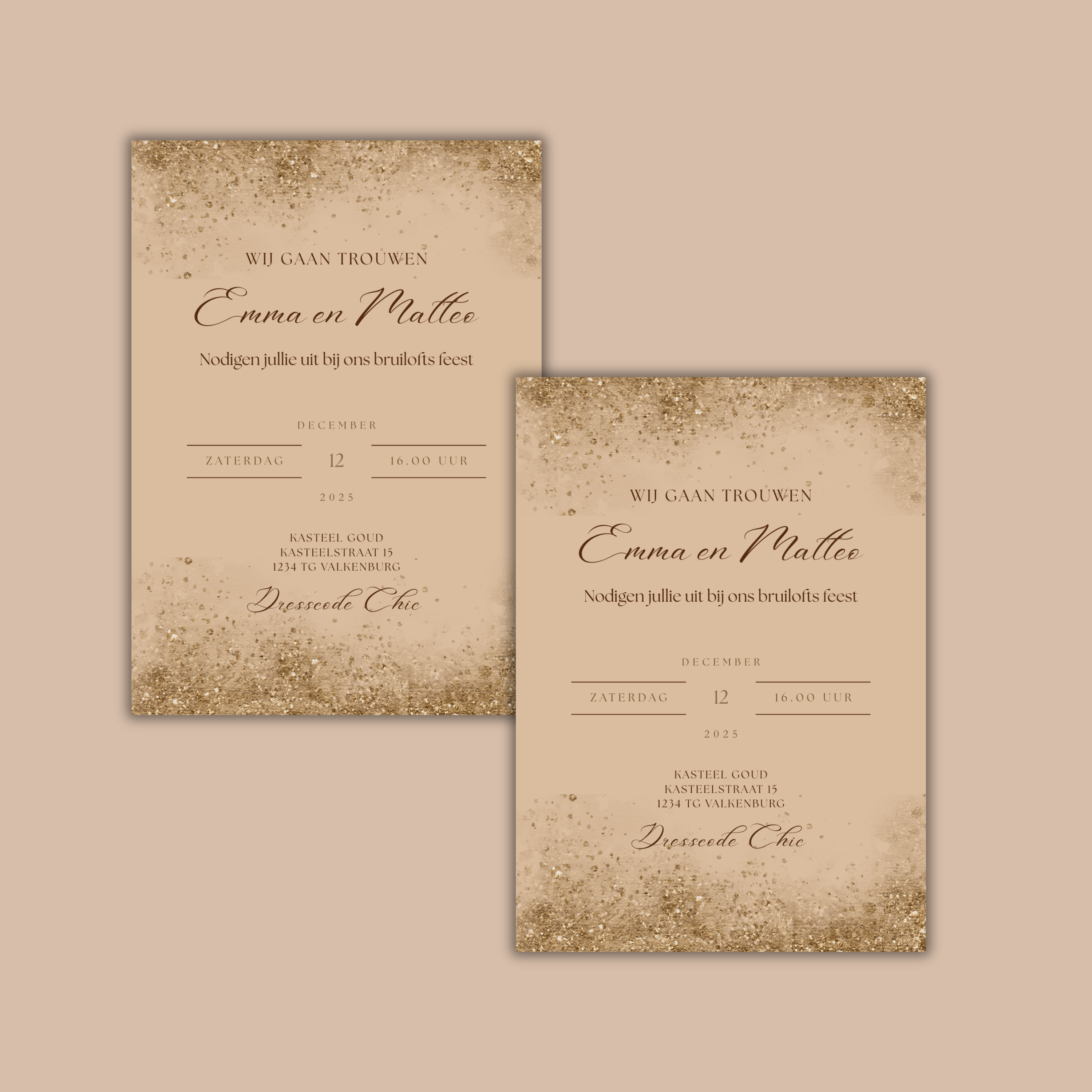 Digitale Trouwkaart Goud
