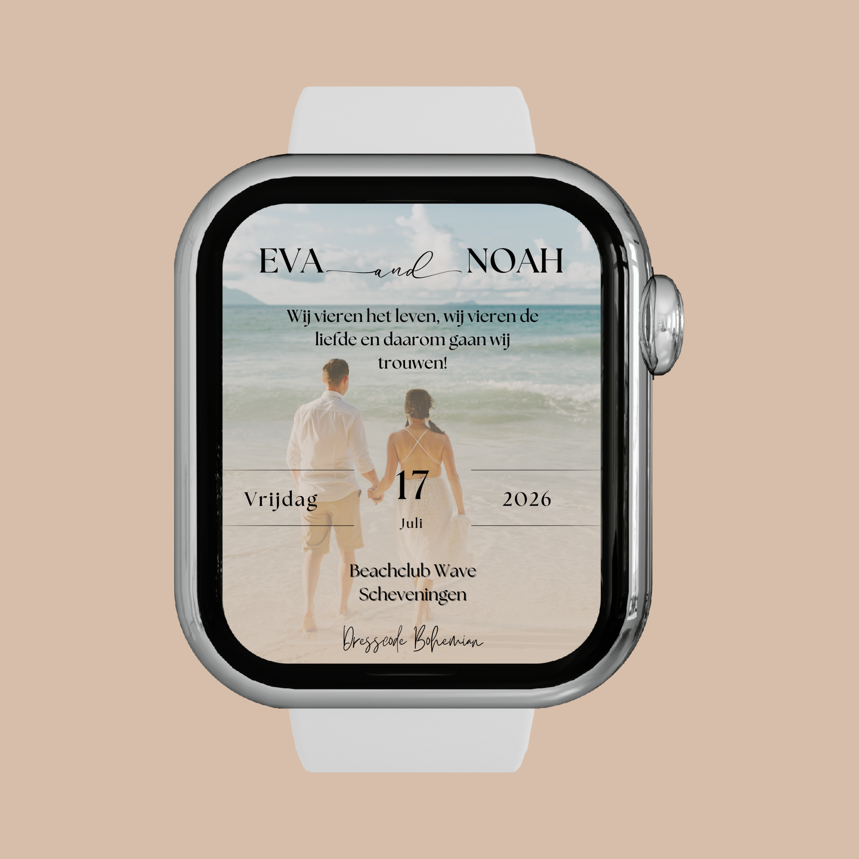 Digitale Trouwkaart Beach