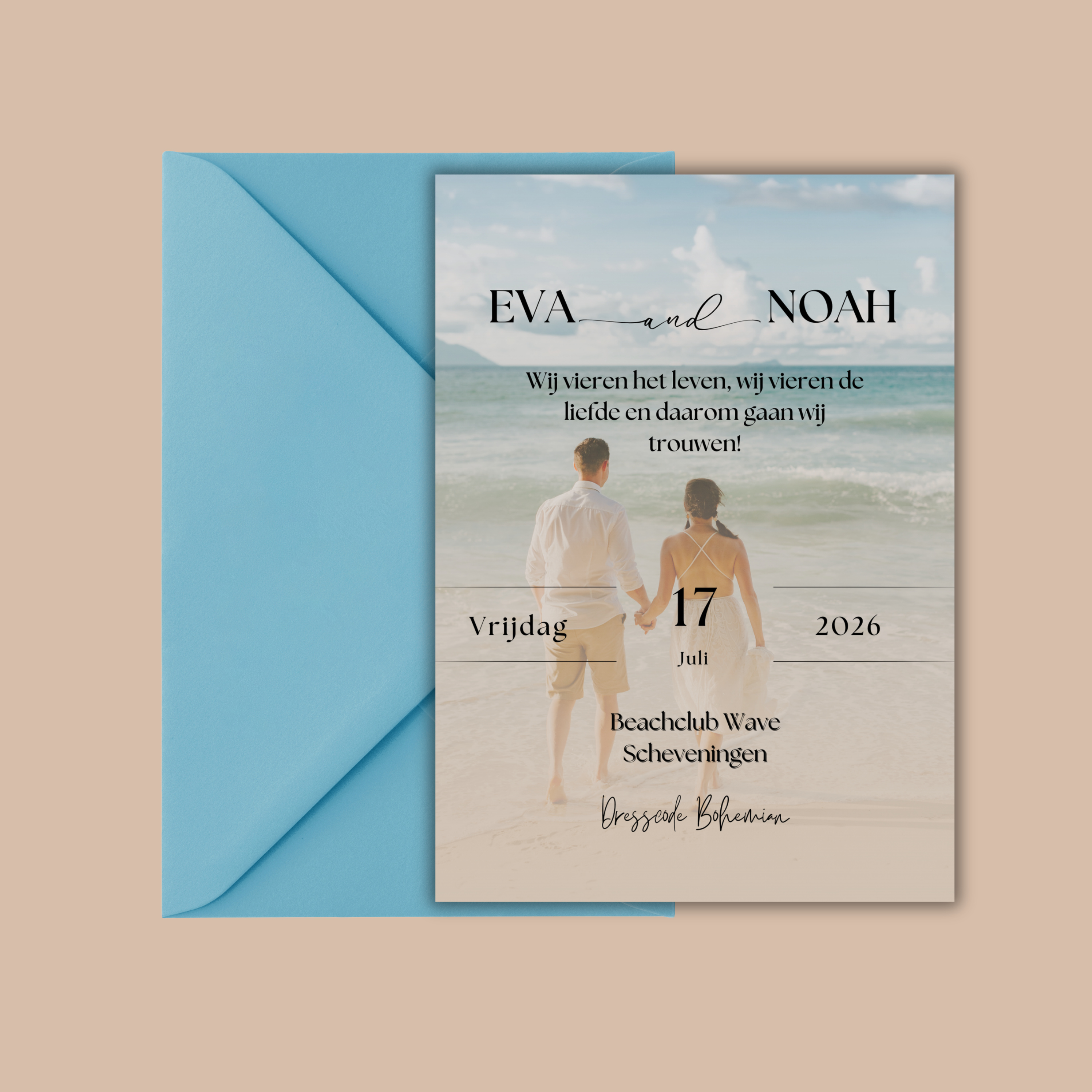 Digitale Trouwkaart Beach