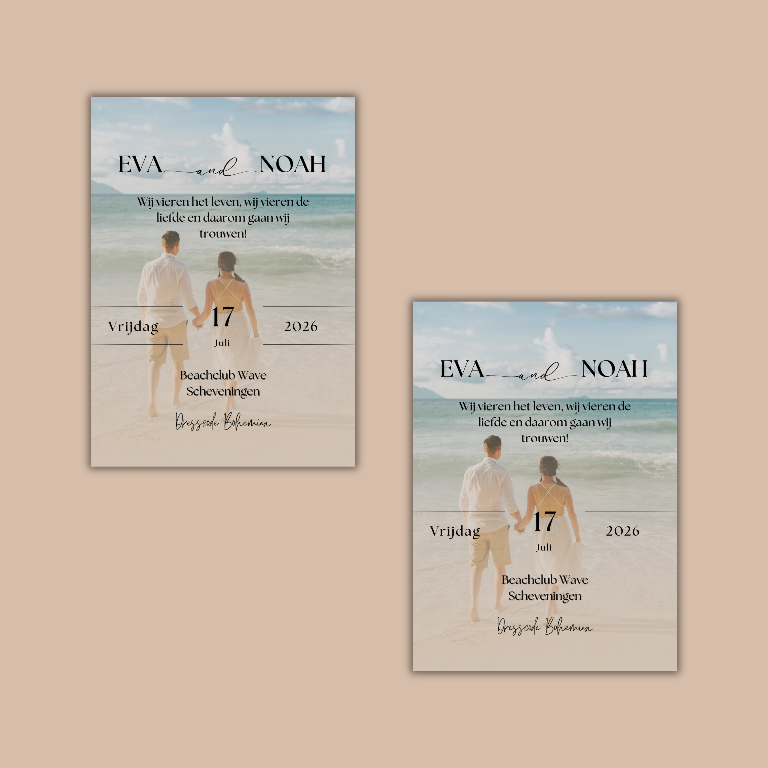 Digitale Trouwkaart Beach