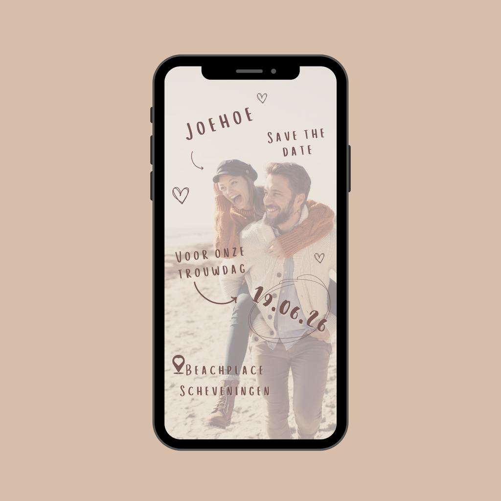 Save the Date Kaart Aesthetic, Boho en Doodle stijl