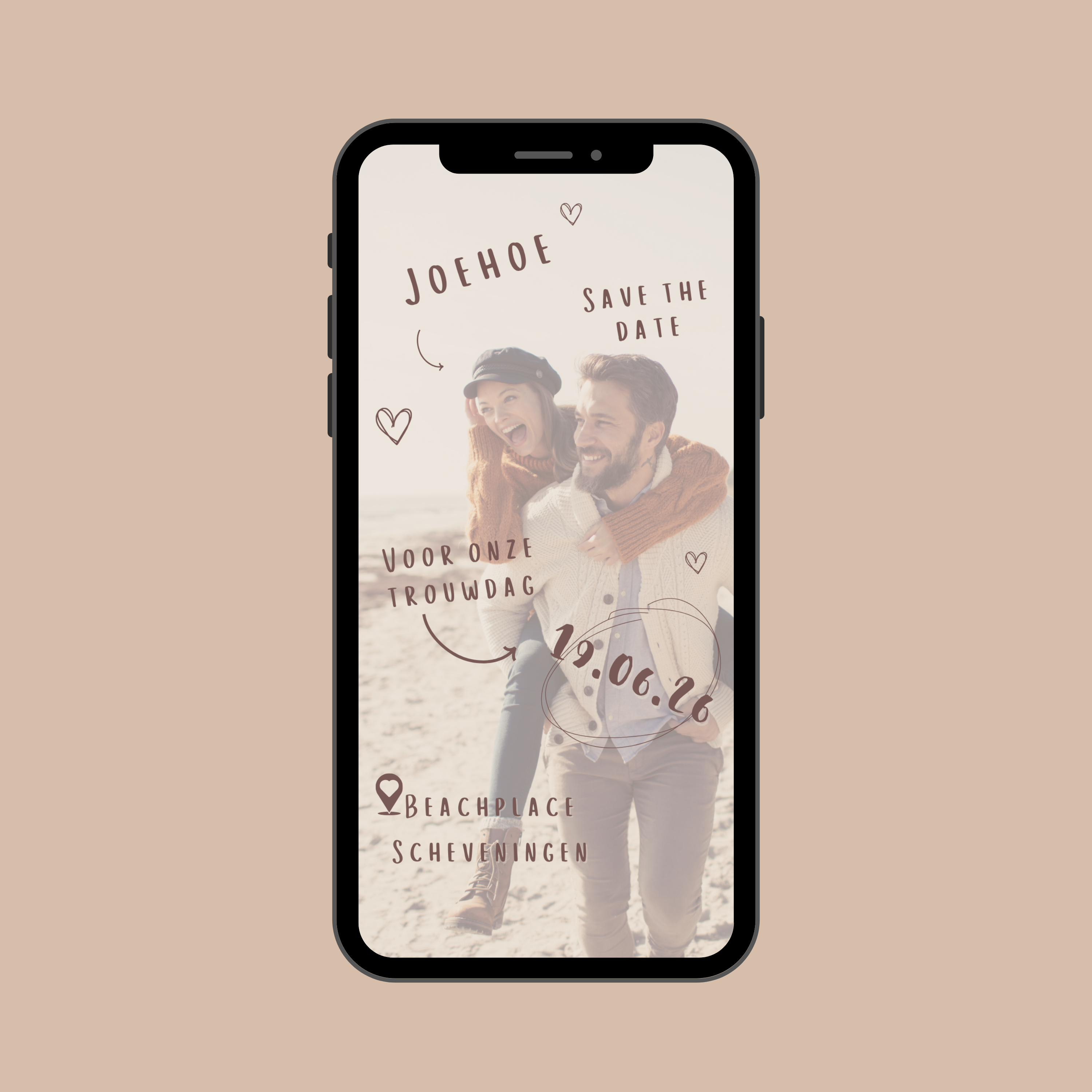 Save the Date Kaart Aesthetic, Boho en Doodle stijl