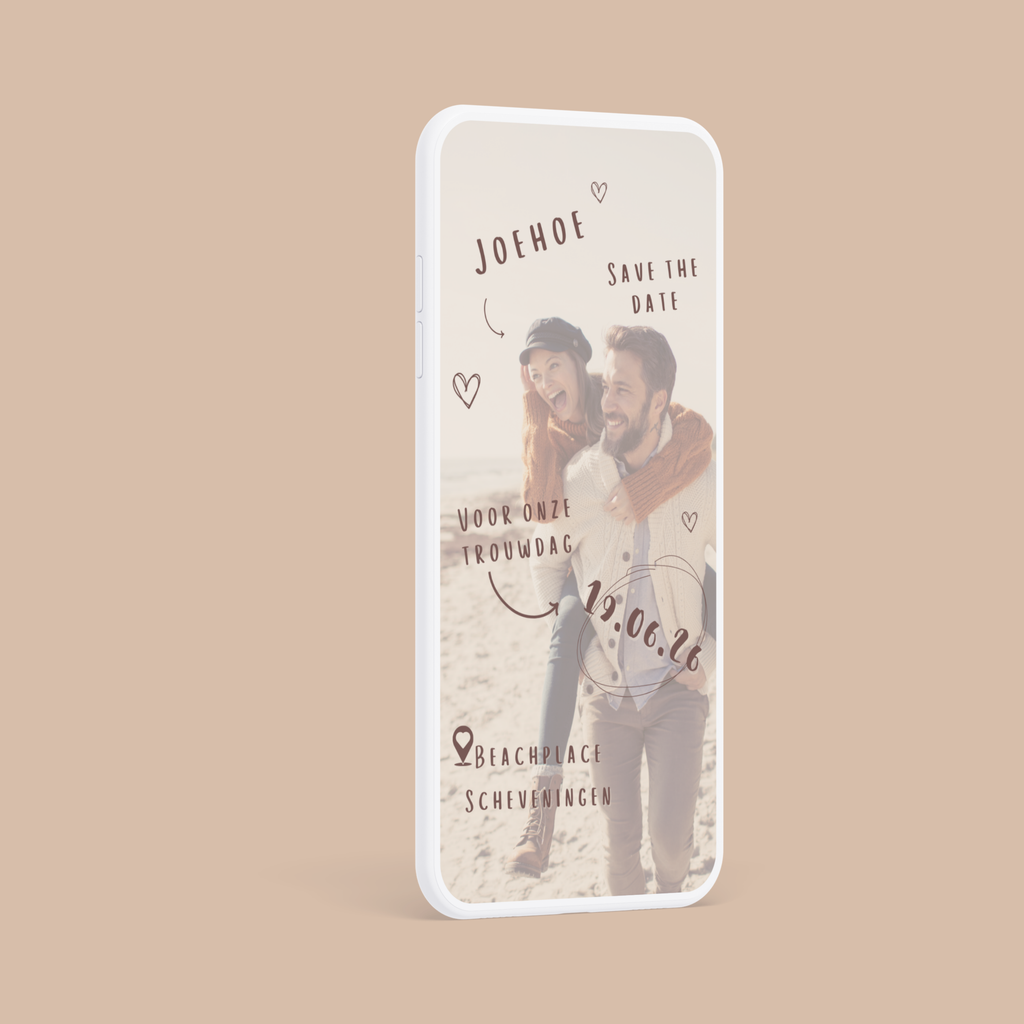 Save the Date Kaart Aesthetic, Boho en Doodle stijl