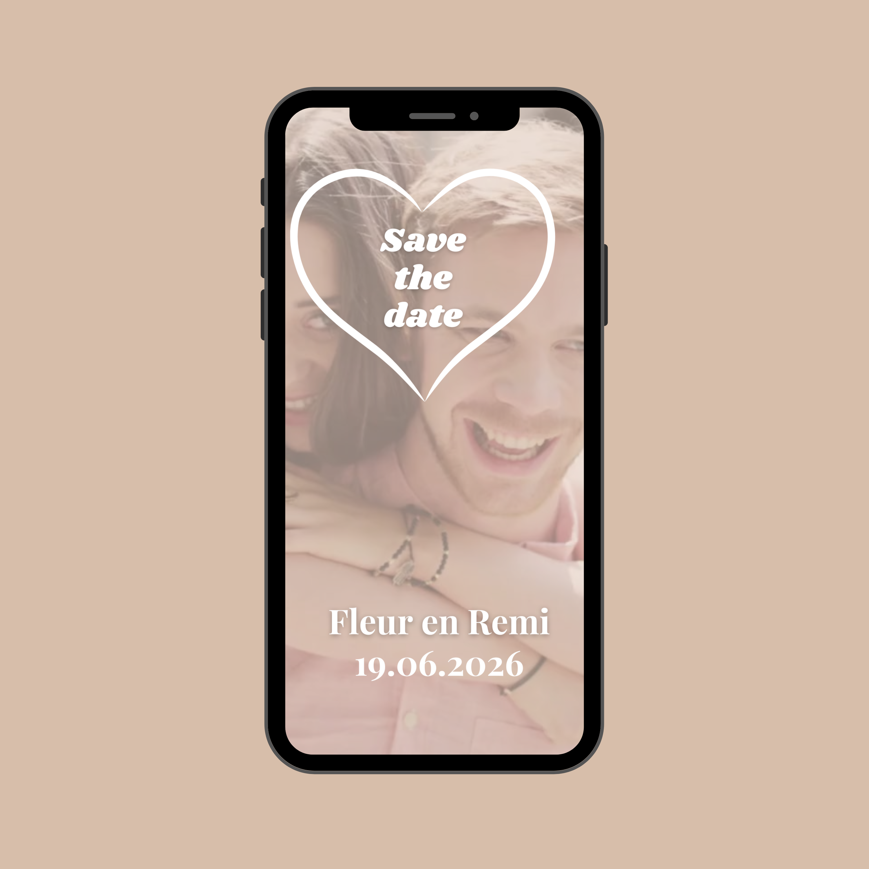 Digitale Save the Date kaart met Hart